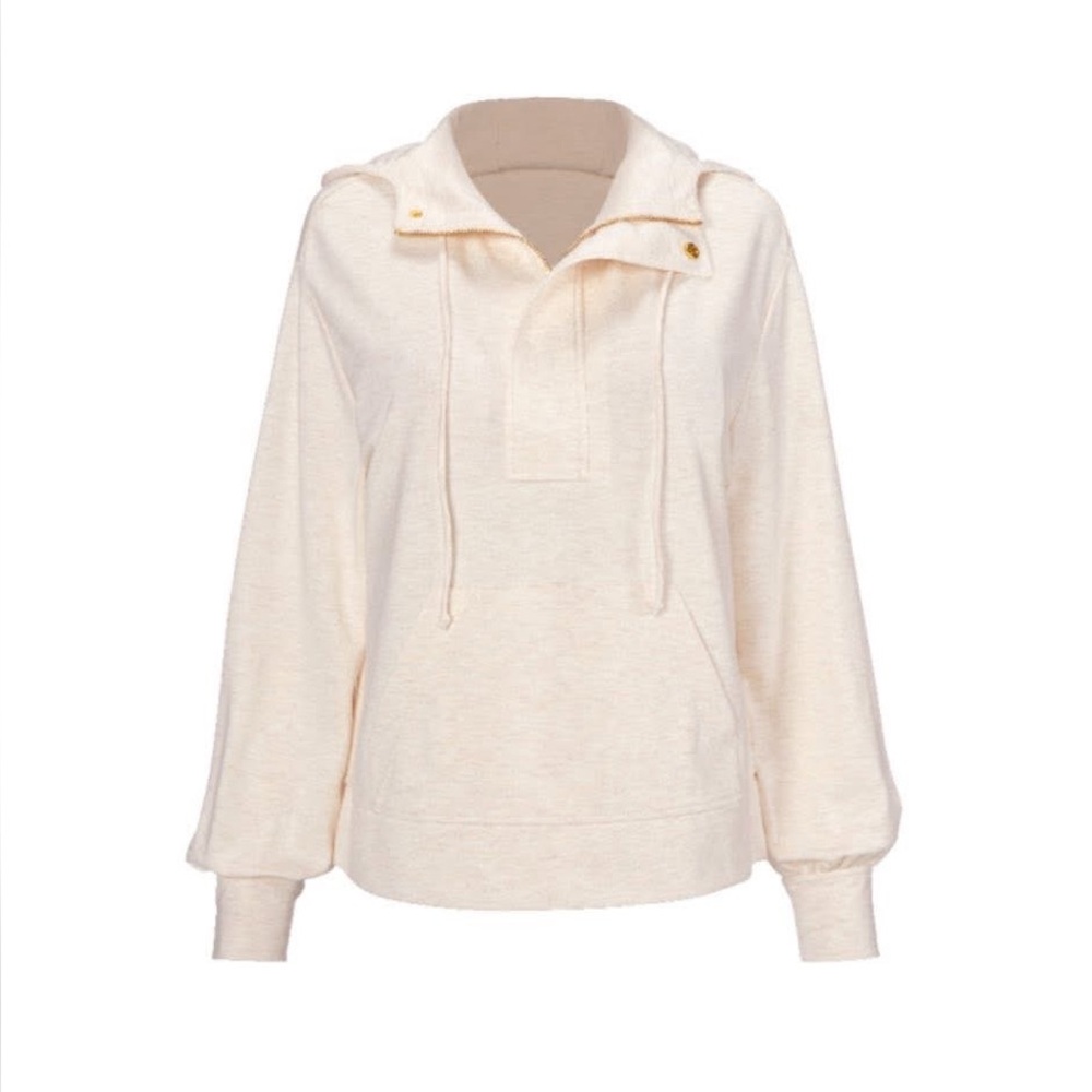 CAbi Cream Hoodie with Gold Accents
